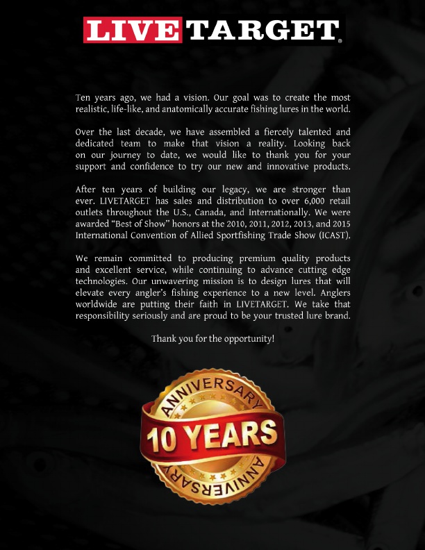 LIveTarget Lures 10th Anniversary Digital Catalog 